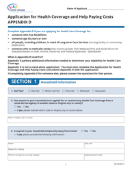 Appendix D Application for Health Coverage and Help Paying Costs - Virginia