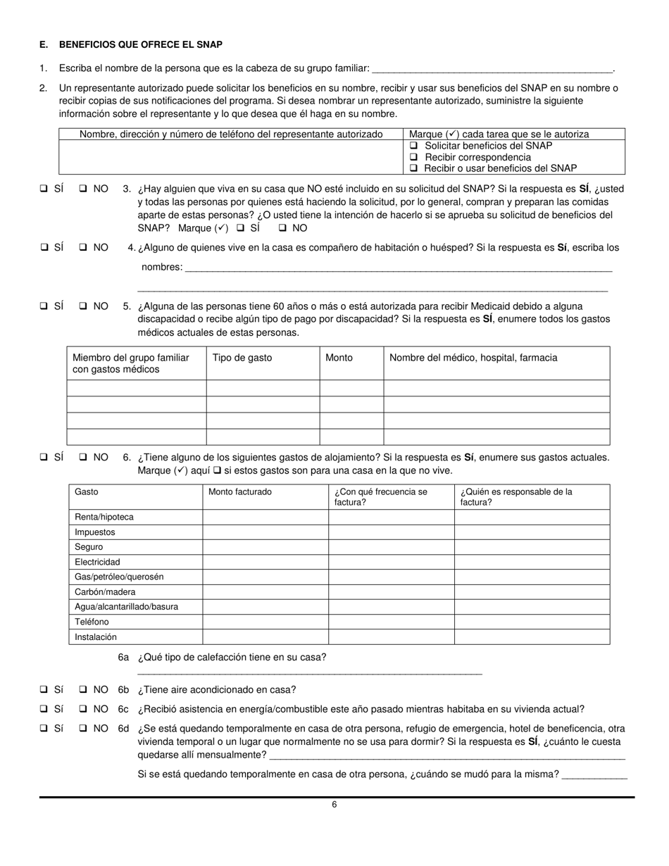 Formulario 032-03-729A-16-SPA Solicitud De Renovacion De Subvencion Auxiliar (Auxiliary Grant, Ag), Programa De Asistencia Nutricional Suplementaria (Supplemental Nutrition Assistance Program, Snap) Y Asistencia Temporal Para Familias Necesitadas (Temporary Assistance for Needy Families, TANF) - Virginia (Spanish), Page 6