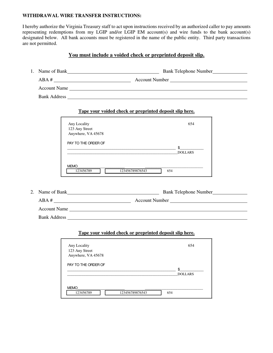Local Government Investment Pool Program Lgip and Lgip Em Portfolios Application Form - Virginia, Page 2