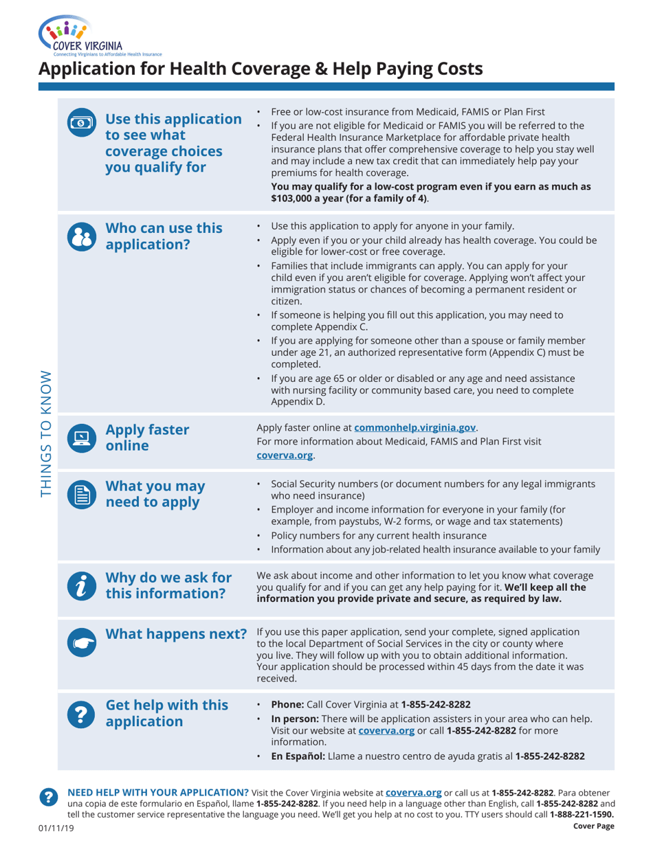 Virginia Application for Health Coverage & Help Paying Costs - Fill Out ...