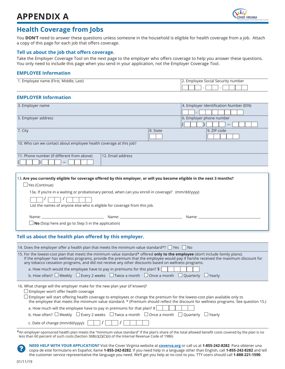 Virginia Application for Health Coverage & Help Paying Costs - Fill Out ...