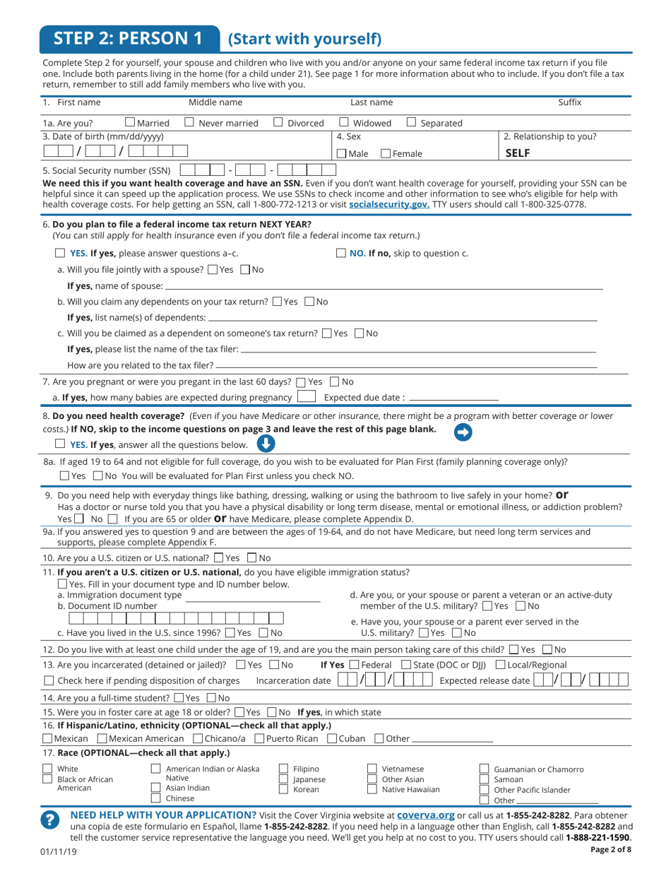 Application for Health Coverage  Help Paying Costs - Virginia, Page 4