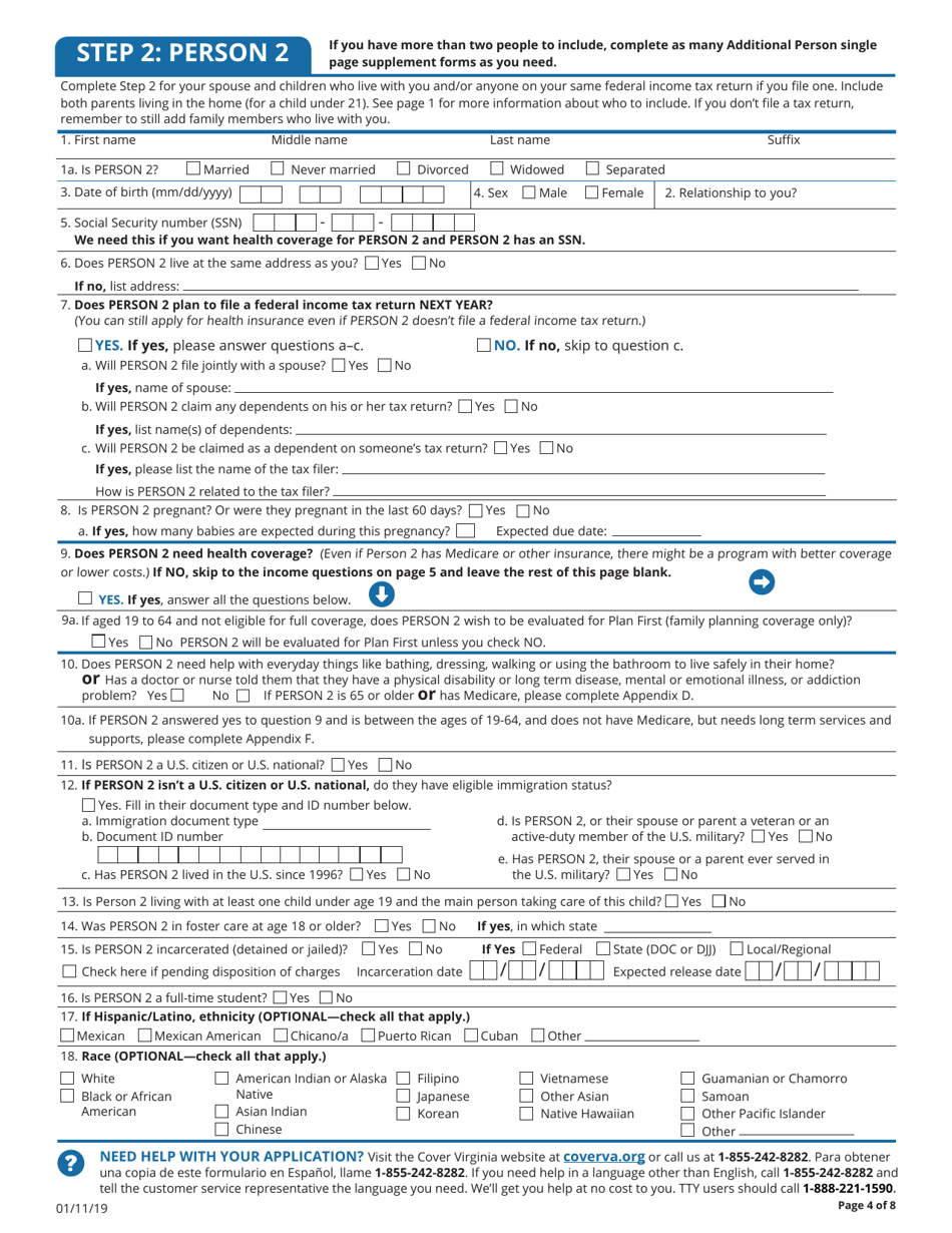 Application for Health Coverage  Help Paying Costs - Virginia, Page 6