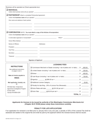 AGR Form 802-7030 Application for License Under the Washington Commission Merchants Act (Rcw 20.01) - Washington, Page 2