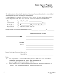 Document preview: DOT Form 272-036K Local Agency Proposal - Signature Page - Washington