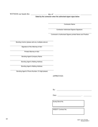 DOT Form 272-003 Contract Bond - Building Construction - Washington, Page 2