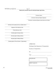 DOT Form 272-002B Contract Bond - Highway Construction - Washington, Page 2