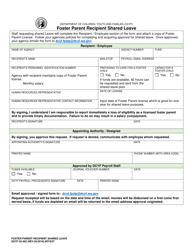 Document preview: DCYF Form 03-492 Foster Parent Recipient Shared Leave - Washington