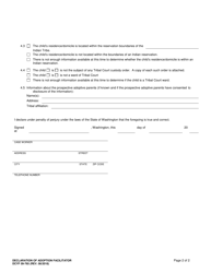 DCYF Form 09-765 Declaration of Adoption Facilitator - Indian Child - Washington, Page 2