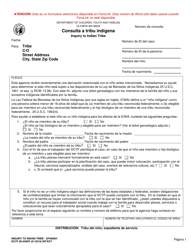 Document preview: DCYF Formulario 09-539SP Consulta a Tribu Indigena - Washington (Spanish)