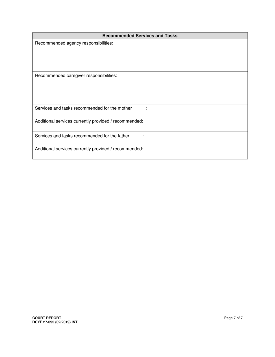 DCYF Form 27-095 Court Report - Washington, Page 7