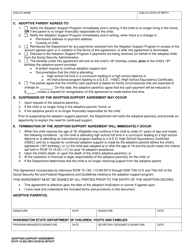 DCYF Form 10-228 Adoption Support Agreement - Washington, Page 2