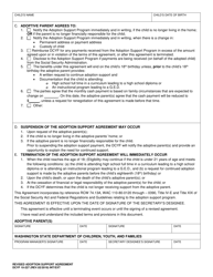 DCYF Form 10-227 Revised Adoption Support Agreement - Washington, Page 2