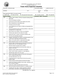 Document preview: DCYF Form 10-183 Foster Home Inspection Checklist - Washington