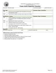 DCYF Form 10-183 Foster Home Inspection Checklist - Washington, Page 4