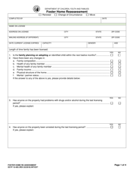 Document preview: DCYF Form 10-405 Foster Home Reassessment - Washington