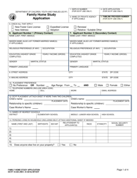 DCYF Form 10-354 Family Home Study Application - Washington