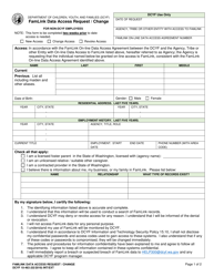 DCYF Form 10-463 Famlink Data Access Request/Change - Washington
