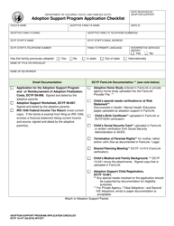 Document preview: DCYF Form 10-477 Adoption Support Program Application Checklist - Washington