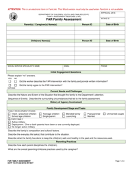 DCYF Form 10-474 Far Family Assessment - Washington