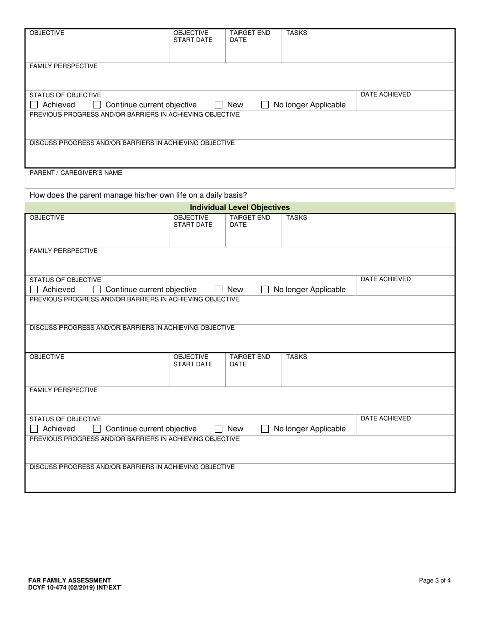 DCYF Form 10-474 Far Family Assessment - Washington, Page 3