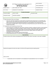 DCYF Form 10-479 Early Intervention Program (Eip) 90 Day Review - Washington