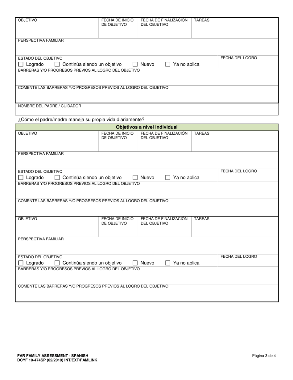 DCYF Formulario 10-474SP Evaluacion Familiar - Far - Washington (Spanish), Page 3