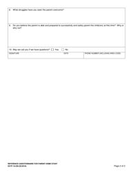DCYF Form 10-539 Interstate Compact for the Placement of Children (Icpc) Reference Questionnaire for Parent Home Study - Washington, Page 2