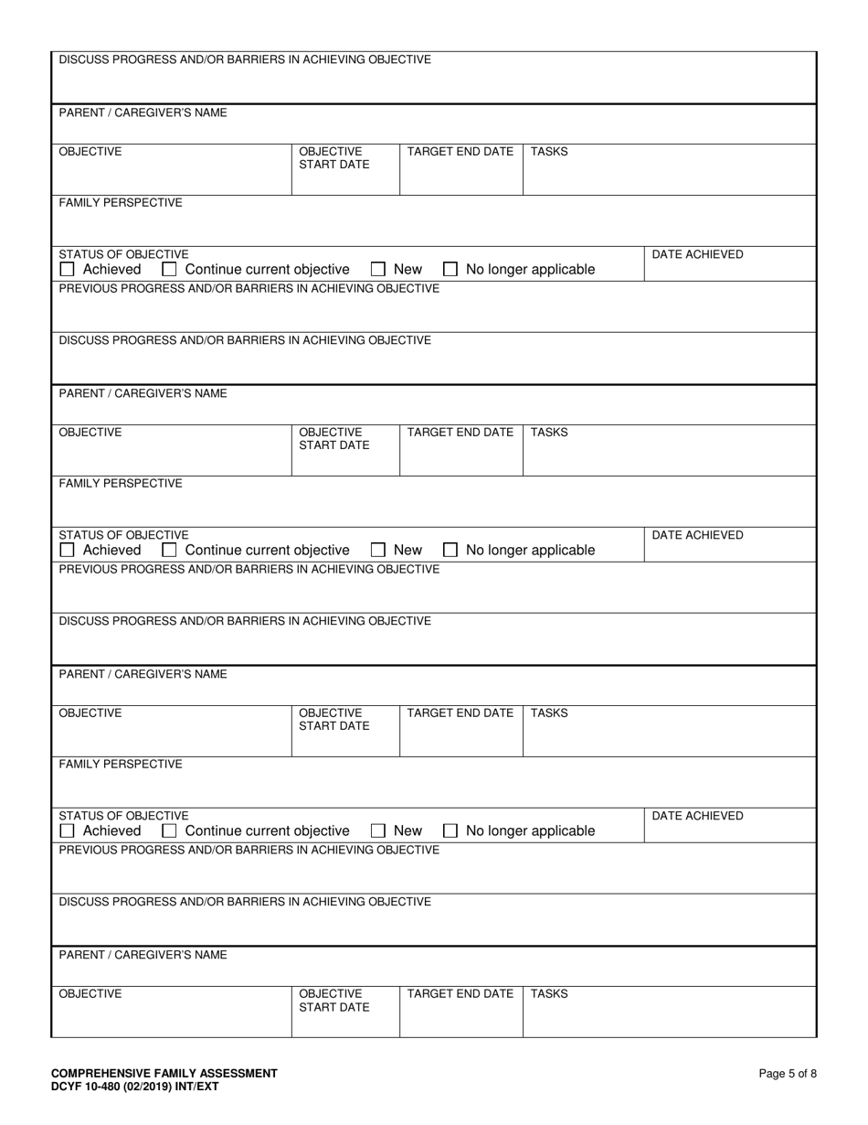 DCYF Form 10-480 Comprehensive Family Evaluation - Washington, Page 5