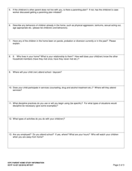 DCYF Form 10-537 Interstate Compact for the Placement of Children (Icpc) Parent Home Study Information - Washington, Page 2