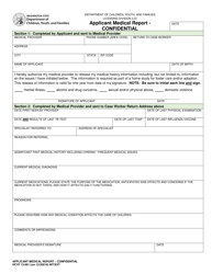 Document preview: DCYF Form 13-001 Applicant Medical Report - Confidential - Washington