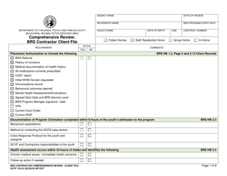 DCYF Form 10-512 Comprehensive Review: Brs Contractor Client File - Washington