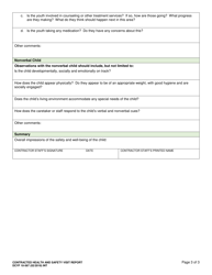 DCYF Form 10-567 Contracted Health and Safety Visit Report - Washington, Page 3