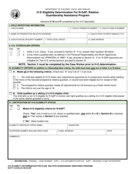DCYF Form 14-319A IV-E Eligibility Determination for R-Gap, Relative Guardianship Assistance Program - Washington