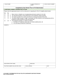 DCYF Form 14-319A IV-E Eligibility Determination for R-Gap, Relative Guardianship Assistance Program - Washington, Page 2