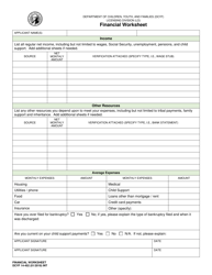 Document preview: DCYF Form 14-452 Financial Worksheet - Washington