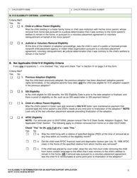 DCYF Form 14-319 IV-E Eligibility Determination for an Adoption Support Application - Washington, Page 2