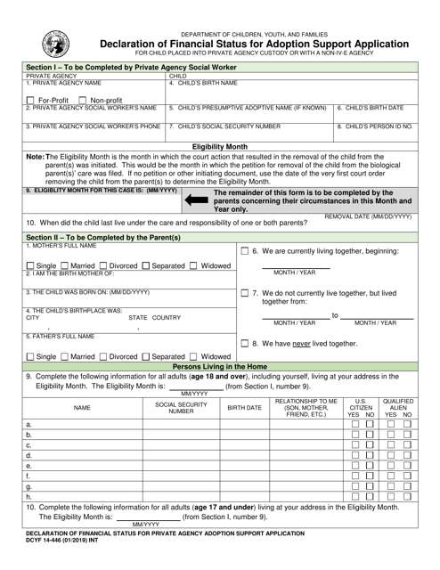 DCYF Form 14-446  Printable Pdf
