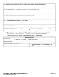 DCYF Form 14-548 Independent (IL)/Transitional Living (Tl) Grant Application - Washington, Page 2