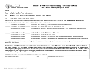 DCYF Formulario 13-041 SP Informe De Antecedentes Medicos Y Familiares Del Nino - Washington (Spanish), Page 3