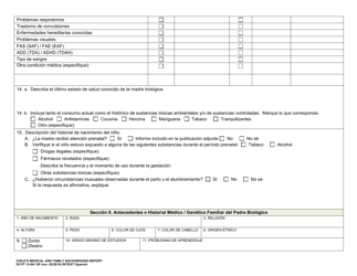 DCYF Formulario 13-041 SP Informe De Antecedentes Medicos Y Familiares Del Nino - Washington (Spanish), Page 5