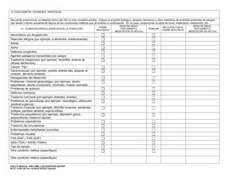 DCYF Formulario 13-041 SP Informe De Antecedentes Medicos Y Familiares Del Nino - Washington (Spanish), Page 6