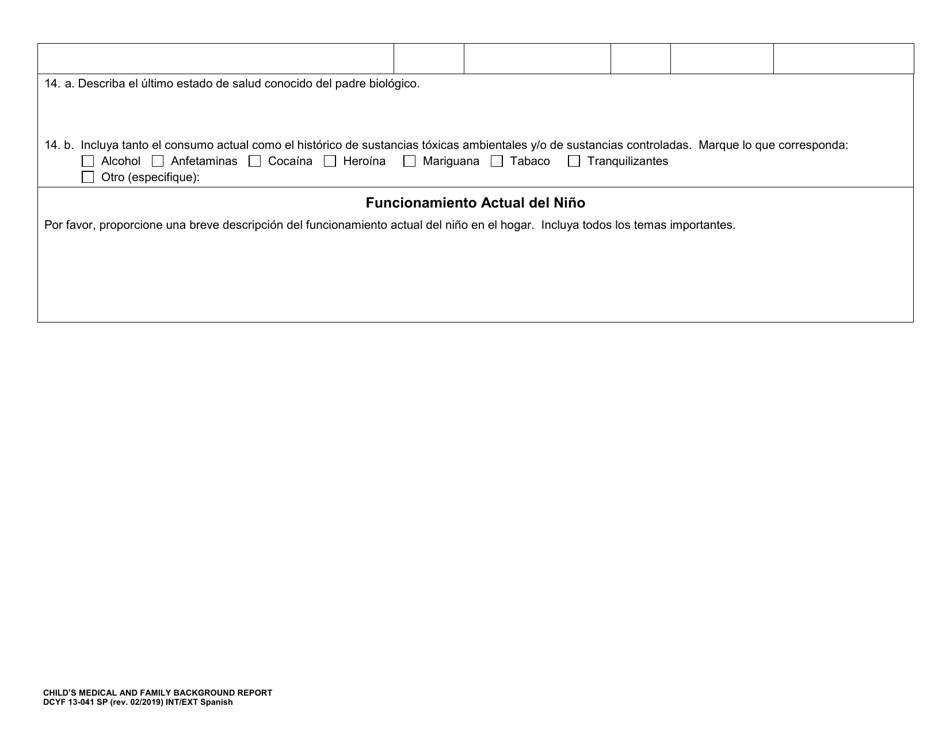 DCYF Formulario 13-041 SP Informe De Antecedentes Medicos Y Familiares Del Nino - Washington (Spanish), Page 7