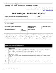 Document preview: DCYF Form 15-053 Formal Dispute Resolution Request - Washington