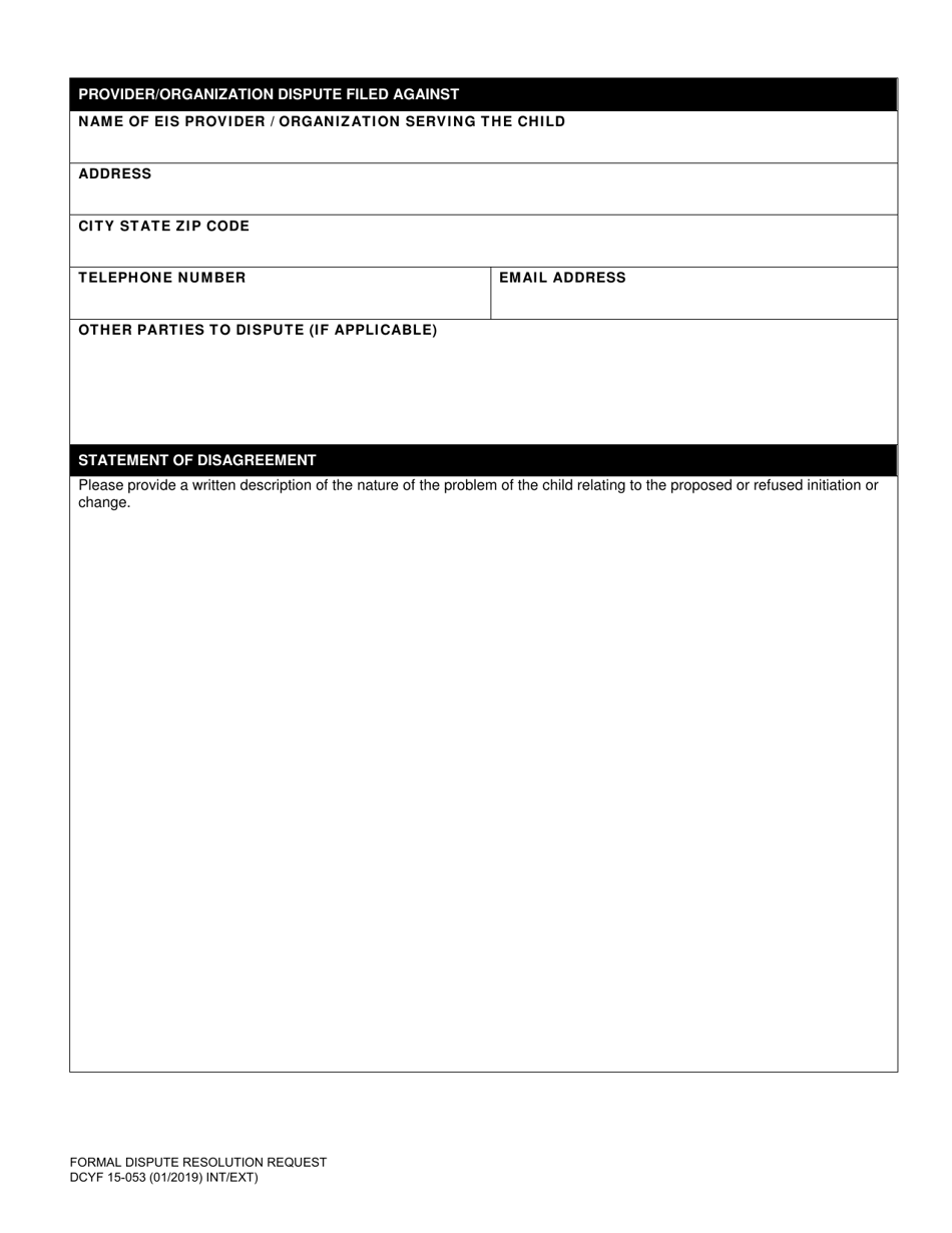 DCYF Form 15-053 Formal Dispute Resolution Request - Washington, Page 2