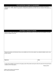 DCYF Form 15-053 Formal Dispute Resolution Request - Washington, Page 3