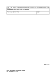 DCYF Formulario 15-057SP Aviso Y Consentimiento Para Pruebas De Deteccion - Washington (Spanish), Page 2
