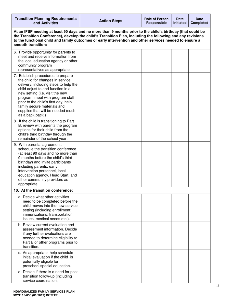 DCYF Form 15-055 Individualized Family Service Plan (Ifsp) - Washington, Page 13