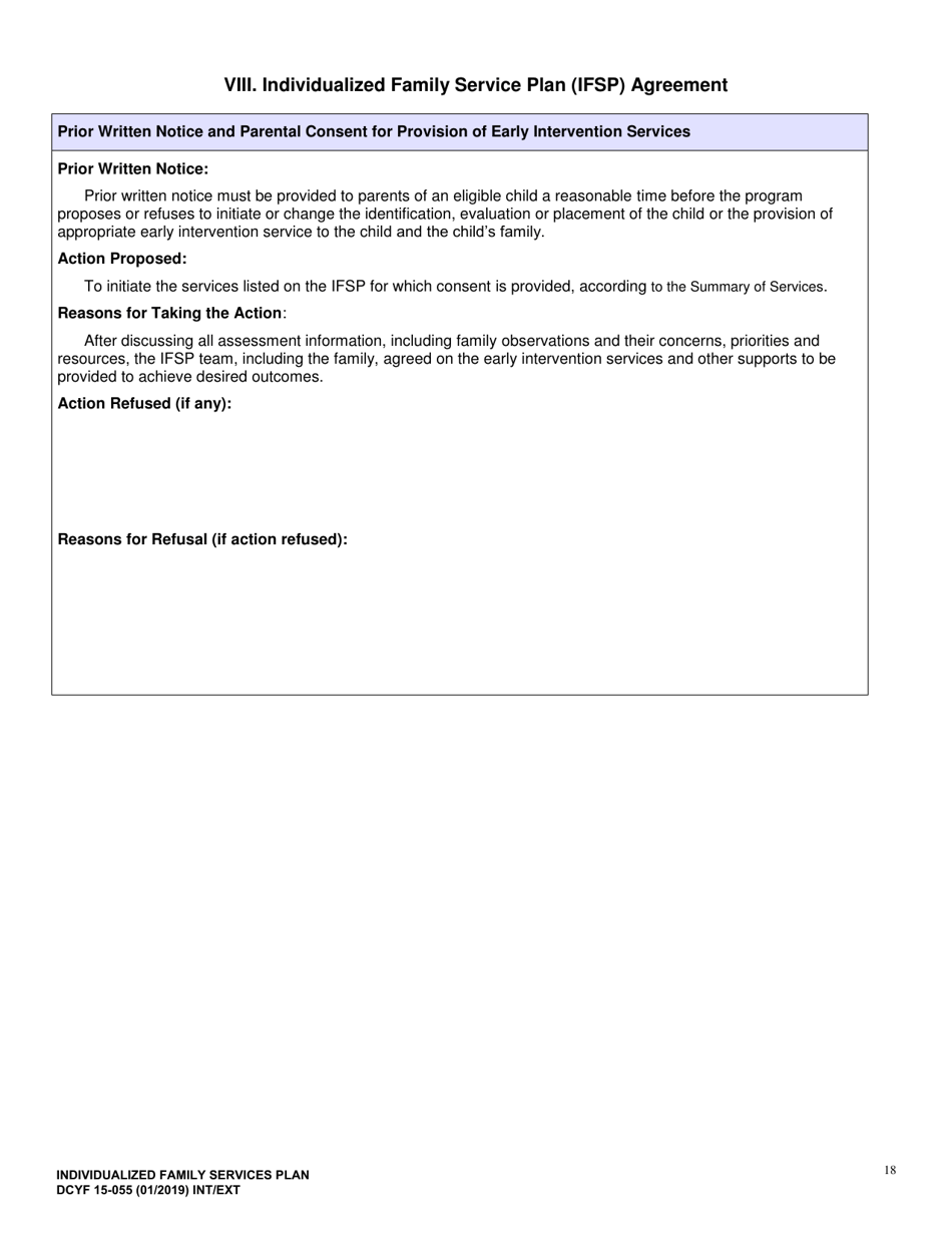 DCYF Form 15-055 Individualized Family Service Plan (Ifsp) - Washington, Page 18