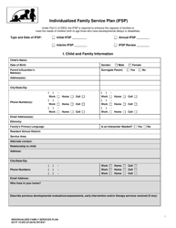 DCYF Form 15-055 Individualized Family Service Plan (Ifsp) - Washington